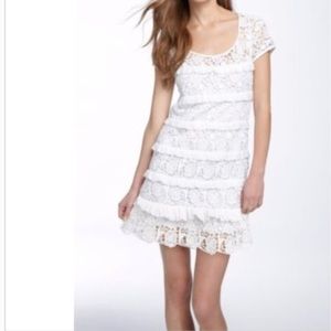 Diane Von Furstenburg Arcelia white lace dress Sm